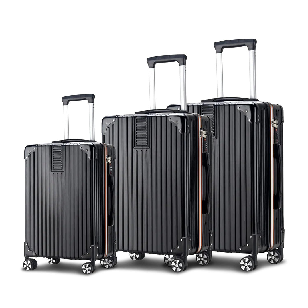 Wintem Koffer-Set Schwarz 3, Schwarz 3