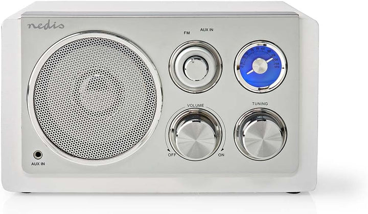 Nedis RDFM5110WT FM-Radio | Tisch Ausführumg | FM | Netzstromversorgung | Analog | 15 W | Silber/Wei