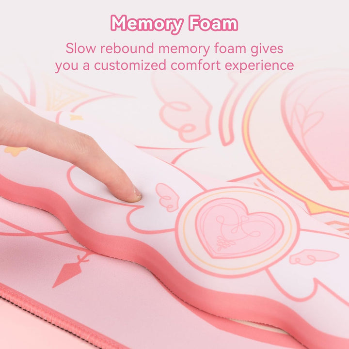 GeekShare Kawaii Mauspad Handgelenkstütze Set - rutschfeste Gummibasis Schreibtischmatte und Memory