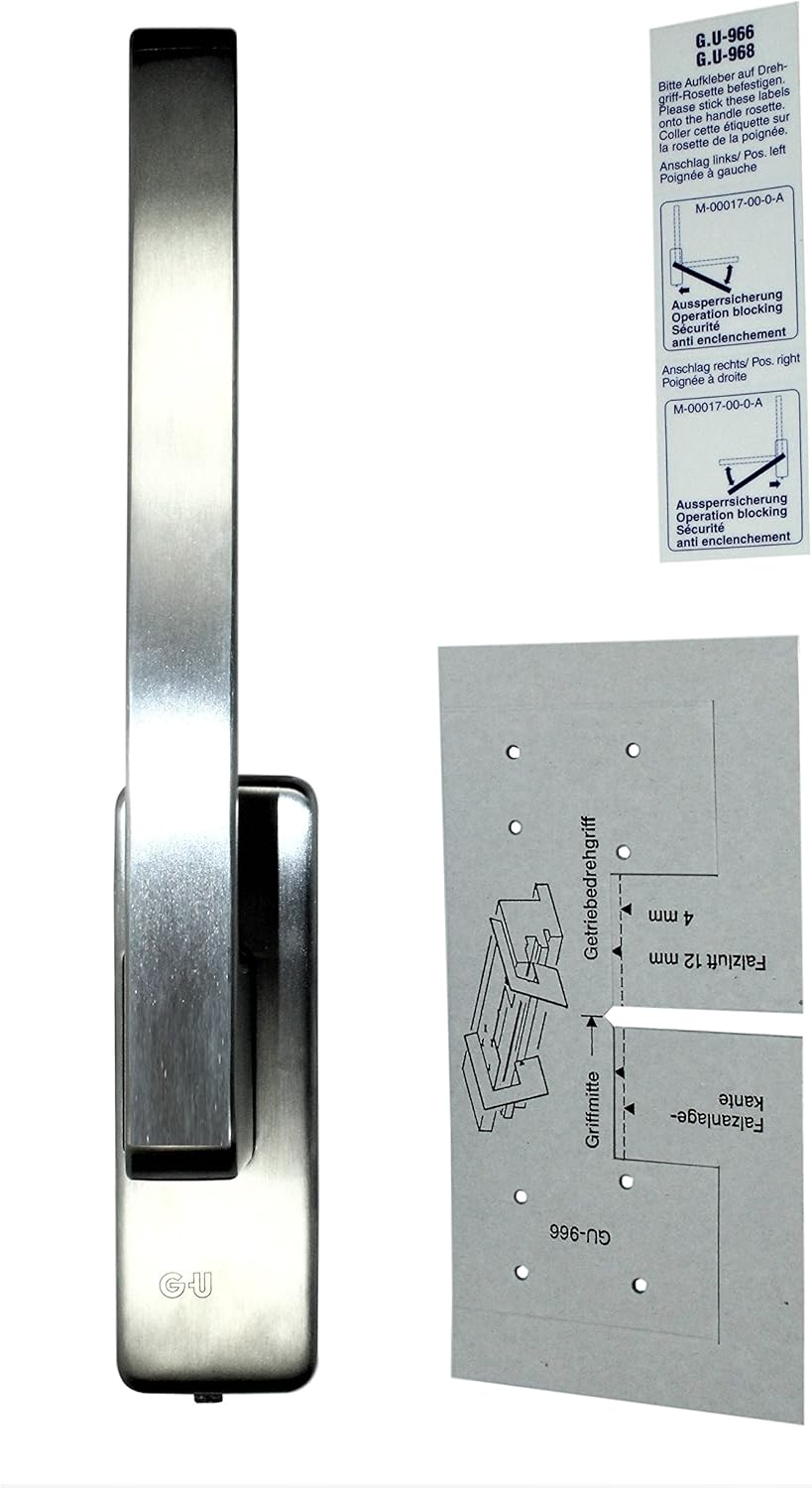 GU Schiebetür PSK Drehgriff DIRIGENT 966/976, 34225 oder auch 30152, DIN Rechts Edelstahl mit Ausspe