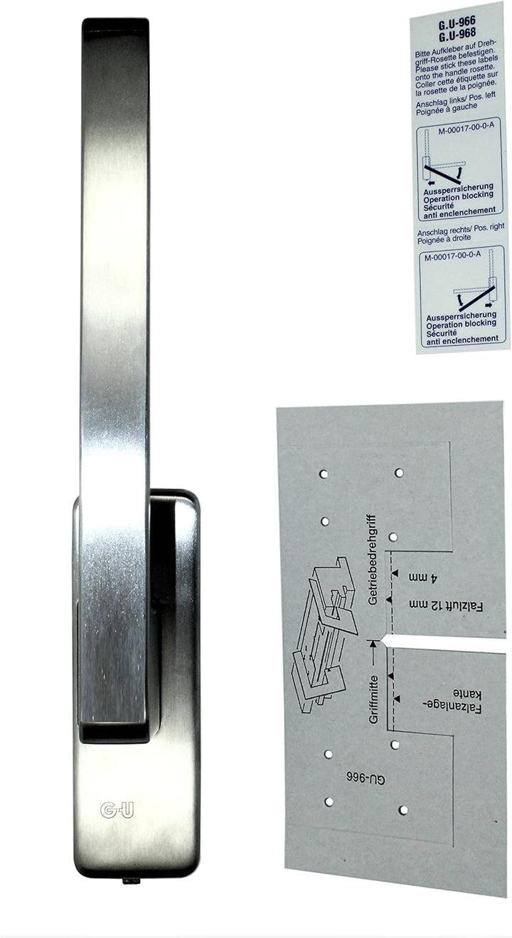 GU Schiebetür PSK Drehgriff DIRIGENT 966/976, 34225 oder auch 30152, DIN Rechts Edelstahl mit Ausspe