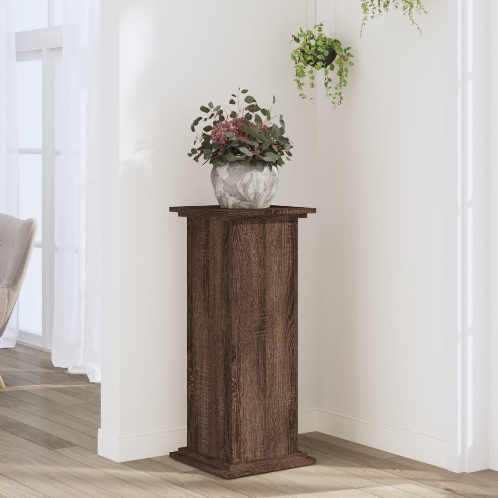 Pflanzenständer Eichen-Optik 33x33x80 cm Holzwerkstoff Pflanzenregal, Blumenregal Indoor/Outdoor, Bl