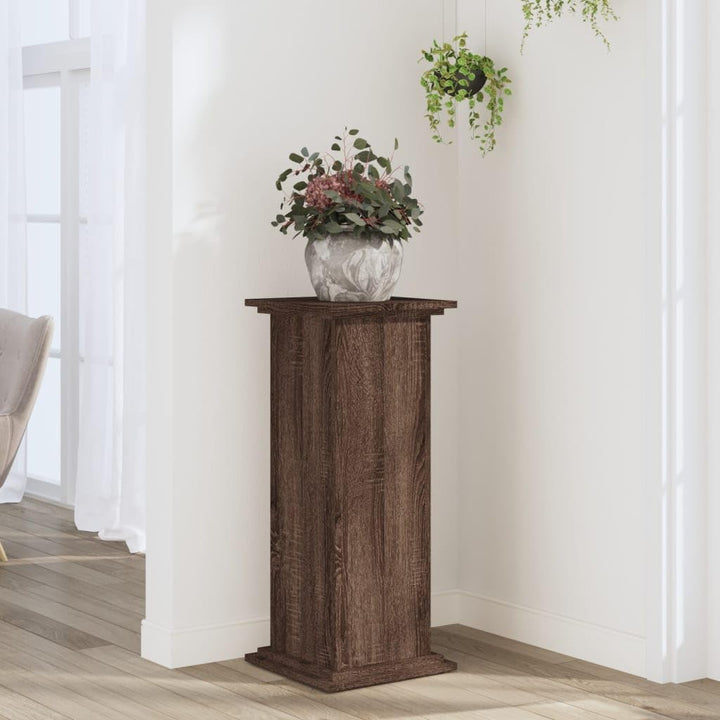 Pflanzenständer Eichen-Optik 33x33x80 cm Holzwerkstoff Pflanzenregal, Blumenregal Indoor/Outdoor, Bl