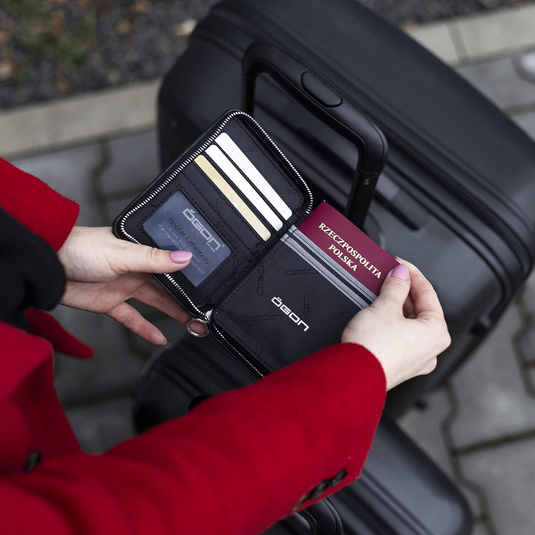 OGON Aluminium Geldbörse für Damen Lady Case Large - RFID-Schutz - Bis zu 10 Karten, Reisepass, Münz