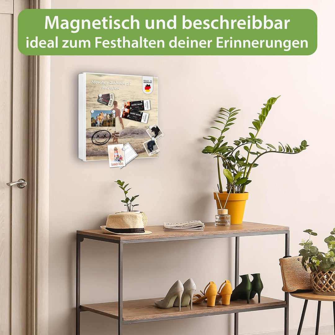 banjado Grosser Schlüsselkasten Glas - Schlüsselbox 30x30cm mit 50 Haken - Schlüsselkasten modern fü