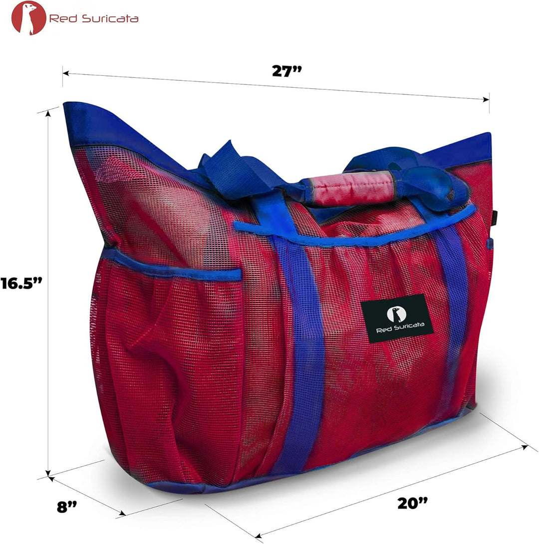 Red Suricata Ra-rso-lamebeba1 Netz-Strandtasche Rot/Blau, Rot/Blau