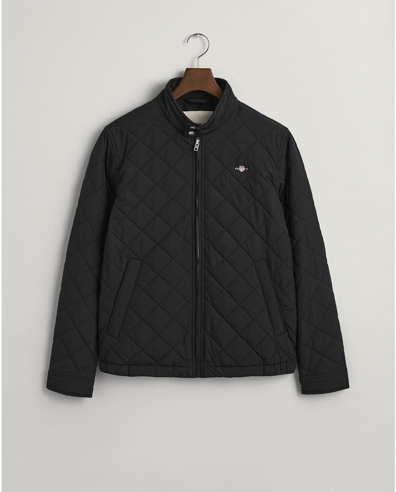 GANT Herren Quilted Windcheater Jacke M Schwarz, M Schwarz