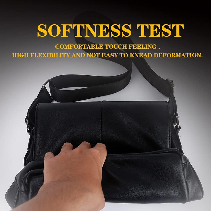 Leathario Herren Umhängetasche PU Leder Schultertasche Herrentasche mit Grosser Kapazität für Alltag