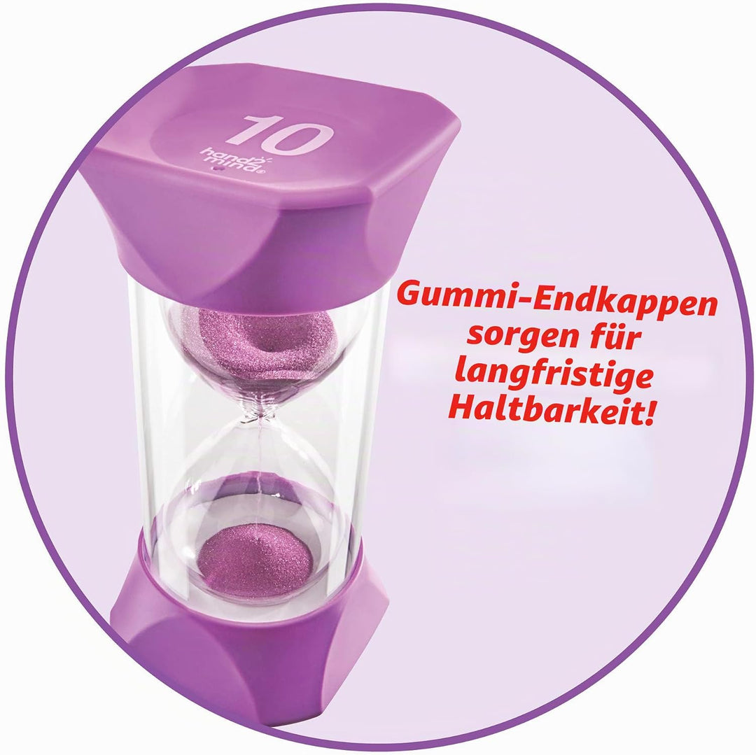 Learning Resources Jumbo-Sanduhr (10 Minuten), violett, weiche Gummi-Endkappen bieten leises Pausen,