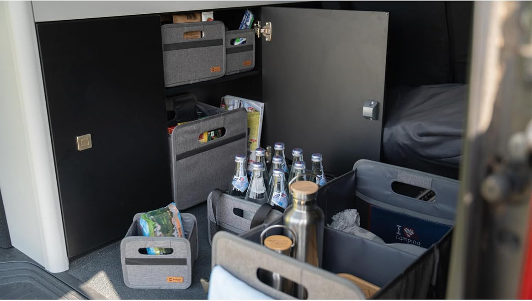 BERGER Faltbox Milo Midi Low | klappbare Aufbewahrungsbox | Organizer für Auto Haushalt Camping | fa