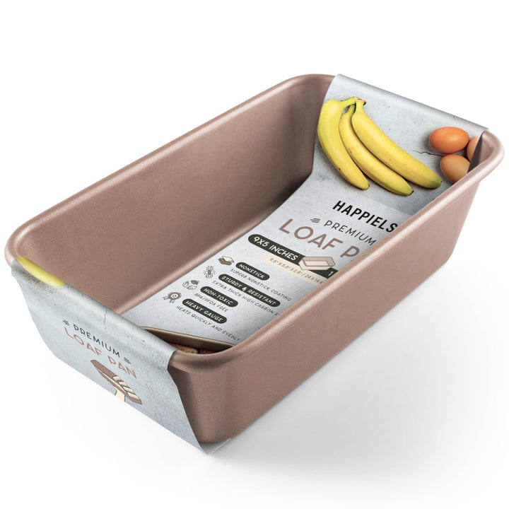HAPPIELS Antihaftbeschichtete Brotbackform, 22,9 x 12,7 cm, PFOA- und BPA-frei, ungiftige Kastenform