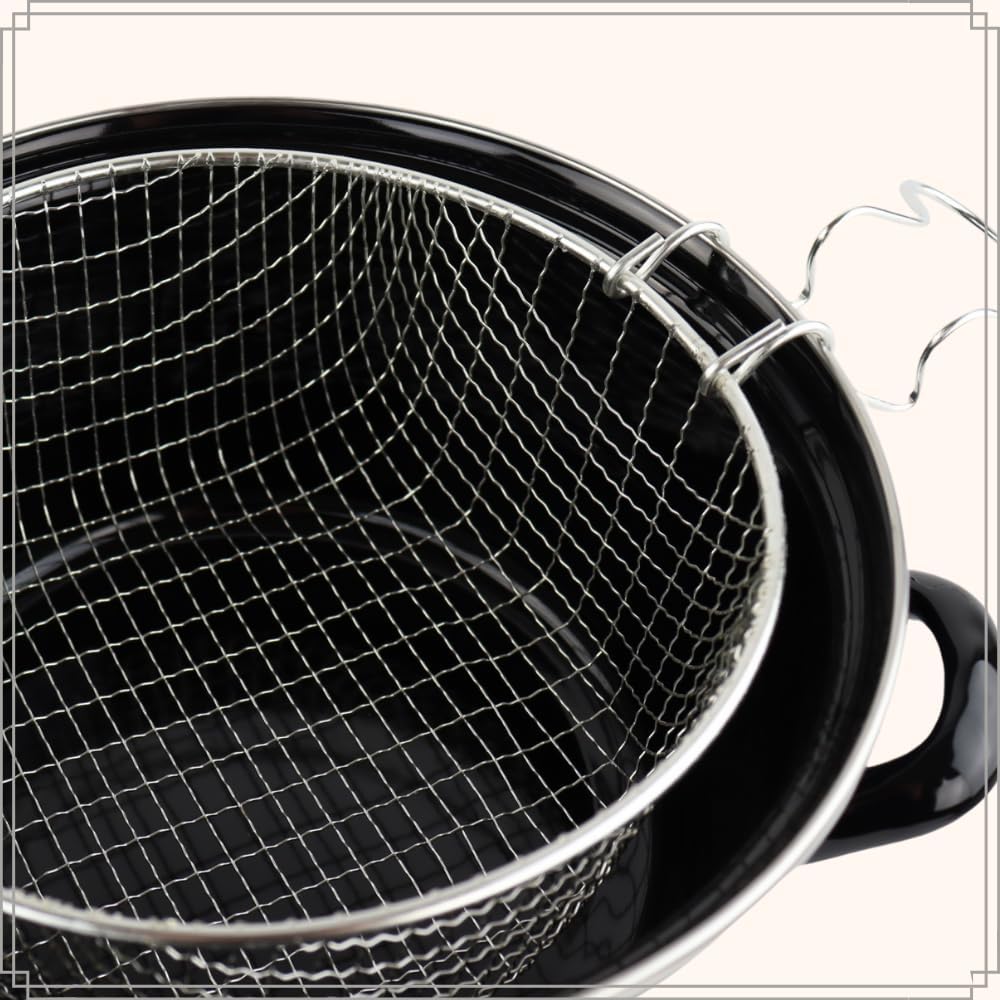 OTIX Frittiertopf - Schwarz - Emaille - Durchmesser 24 cm
