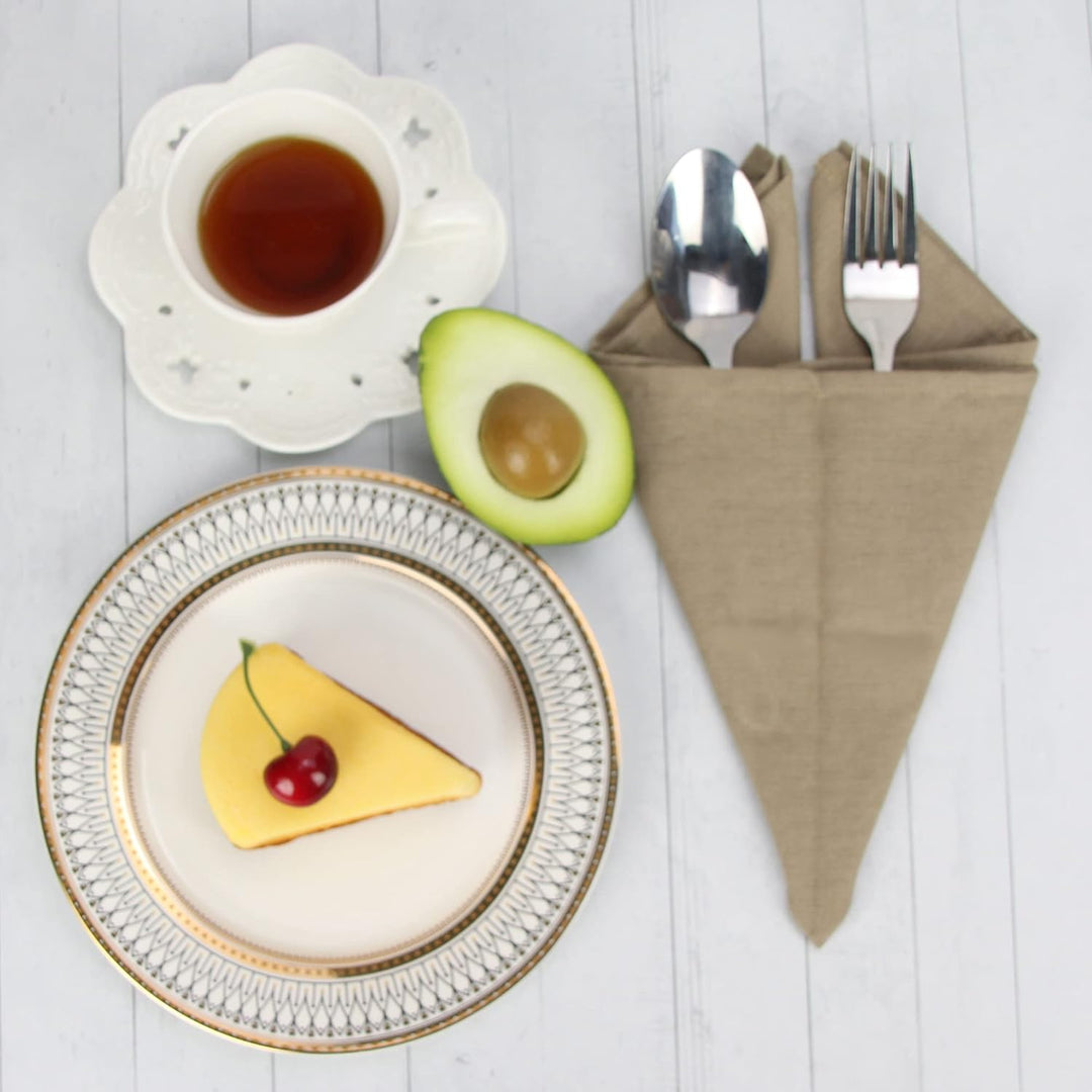 weich Polyester -Leinen gemischt Abendessen Cloth Servietten, 12 Stück (40 x 40 cm), für Veranstaltu