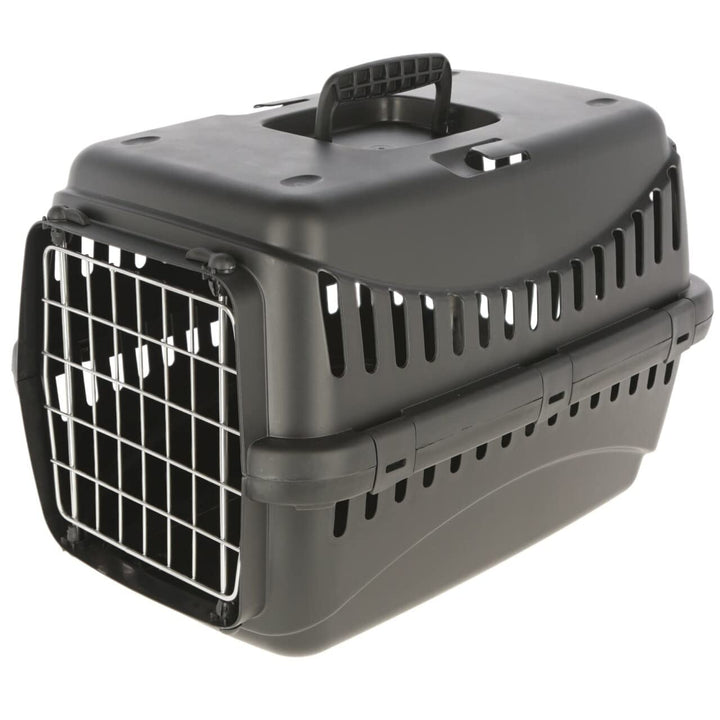 Kerbl Pet Transportbox Expedion ECO, 58x38x38cm, schwarz, für Tiere bis 11kg, recycelter Kunststoff,