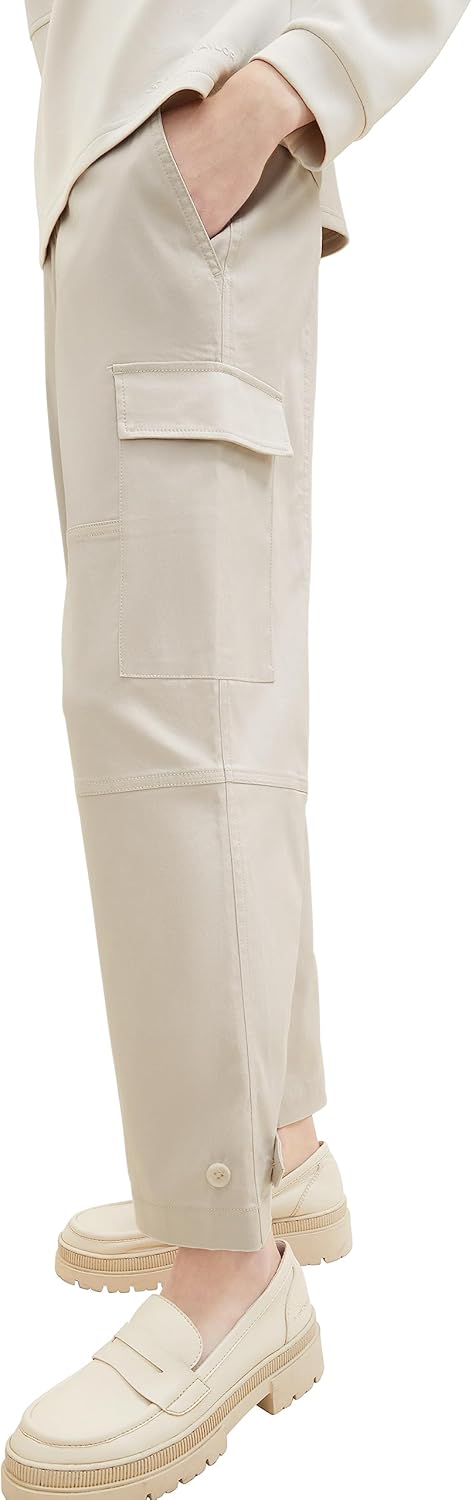 TOM TAILOR Damen Barrel Fit Cargo Hose 36W / 28L 16339-clouds Grey, 36W / 28L 16339-clouds Grey