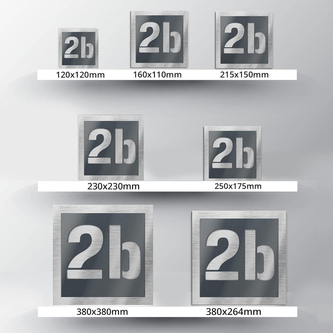 Hausnummer aus V2A Edelstahl 120x120mm - Anthrazit Metallic - Wetterfest Rostfrei Individuell anpass