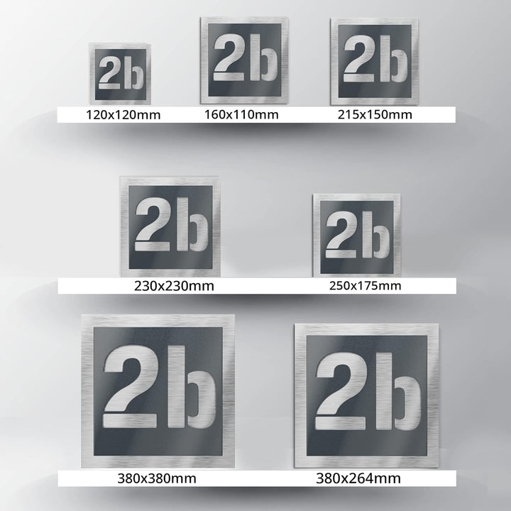 Hausnummer aus V2A Edelstahl 120x120mm - Anthrazit Metallic - Wetterfest Rostfrei Individuell anpass