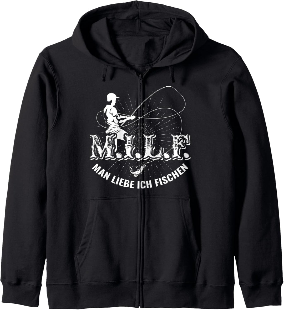 MILF Man liebe ich fischen Hecht Mann Fishing Angler Carp Kapuzenjacke