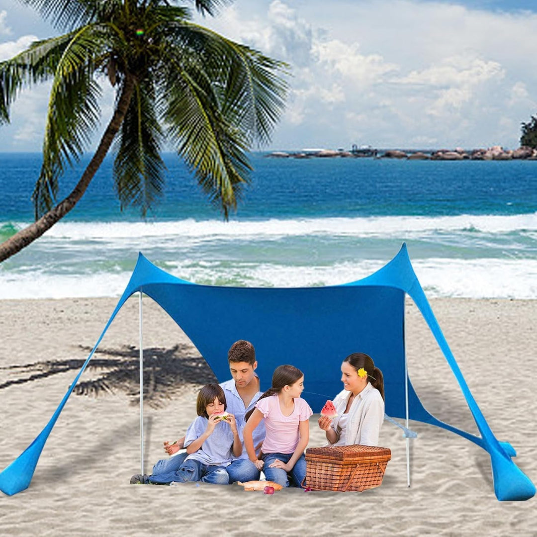 Beach Strandzelt | Sonnenschutz Strand Sonnensegel Aus Lycra | UPF 50+ Strandmuschel Mit Überdachung