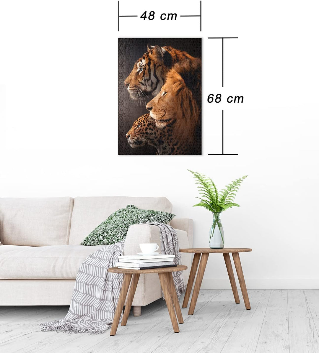 Ulmer Puzzleschmiede - Puzzle The Big Three“ - Imposantes Raubkatzen-Motiv mit Tiger, Löwe und Leopa