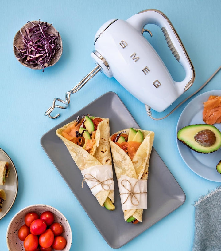 Smeg, HMF01PGEU Electric Mixer, 9 -Geschwindigkeitsniveaus, Turbofunktion, glattes Start -Start -up