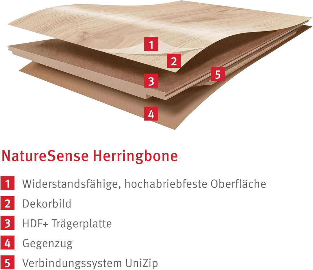 EGGER NatureSense Herringbone Laminat EL2133 Baronia Eiche sand 840x168x8mm (1,976m²) 1,976m² | Bode