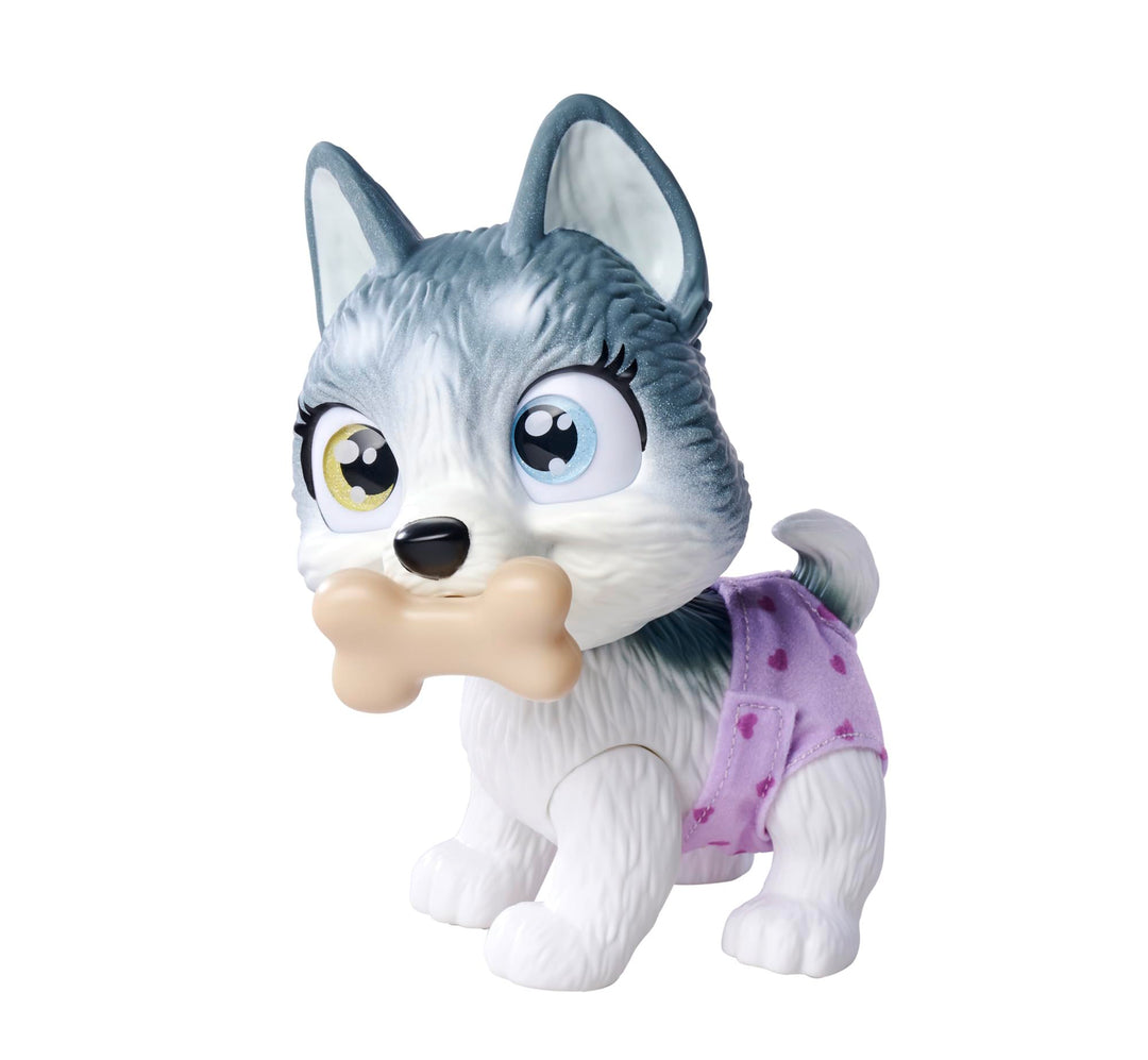 Simba 105950135 Pamper Petz Husky (ca. 15 cm) - Spielzeug-Hund mit Trink- und Nässfunktion für Kinde