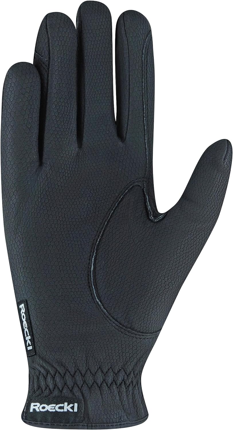 Roeckl Sports Reithandschuh ROECK-Grip PRO, Unisex Sommer Handschuh, 3 Farben, Grösse 6-11 6 Schwarz