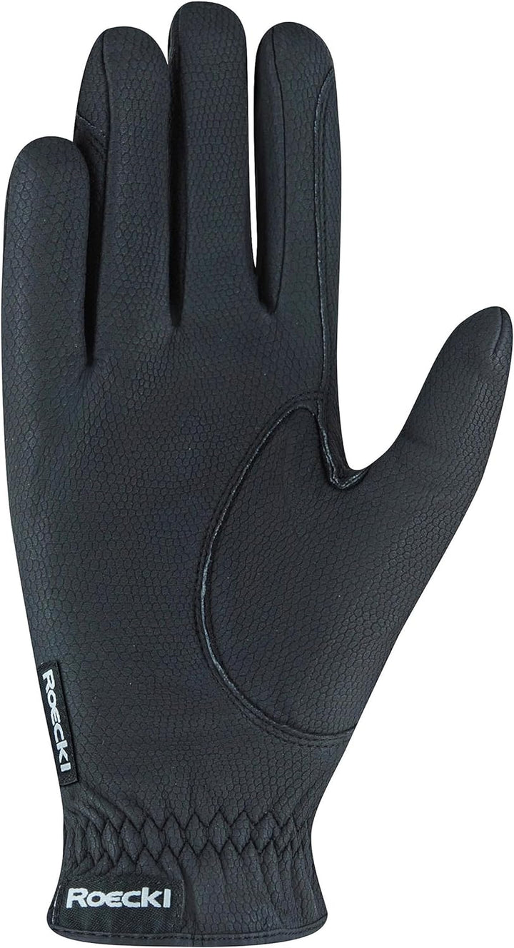 Roeckl Sports Reithandschuh ROECK-Grip PRO, Unisex Sommer Handschuh, 3 Farben, Grösse 6-11 6 Schwarz