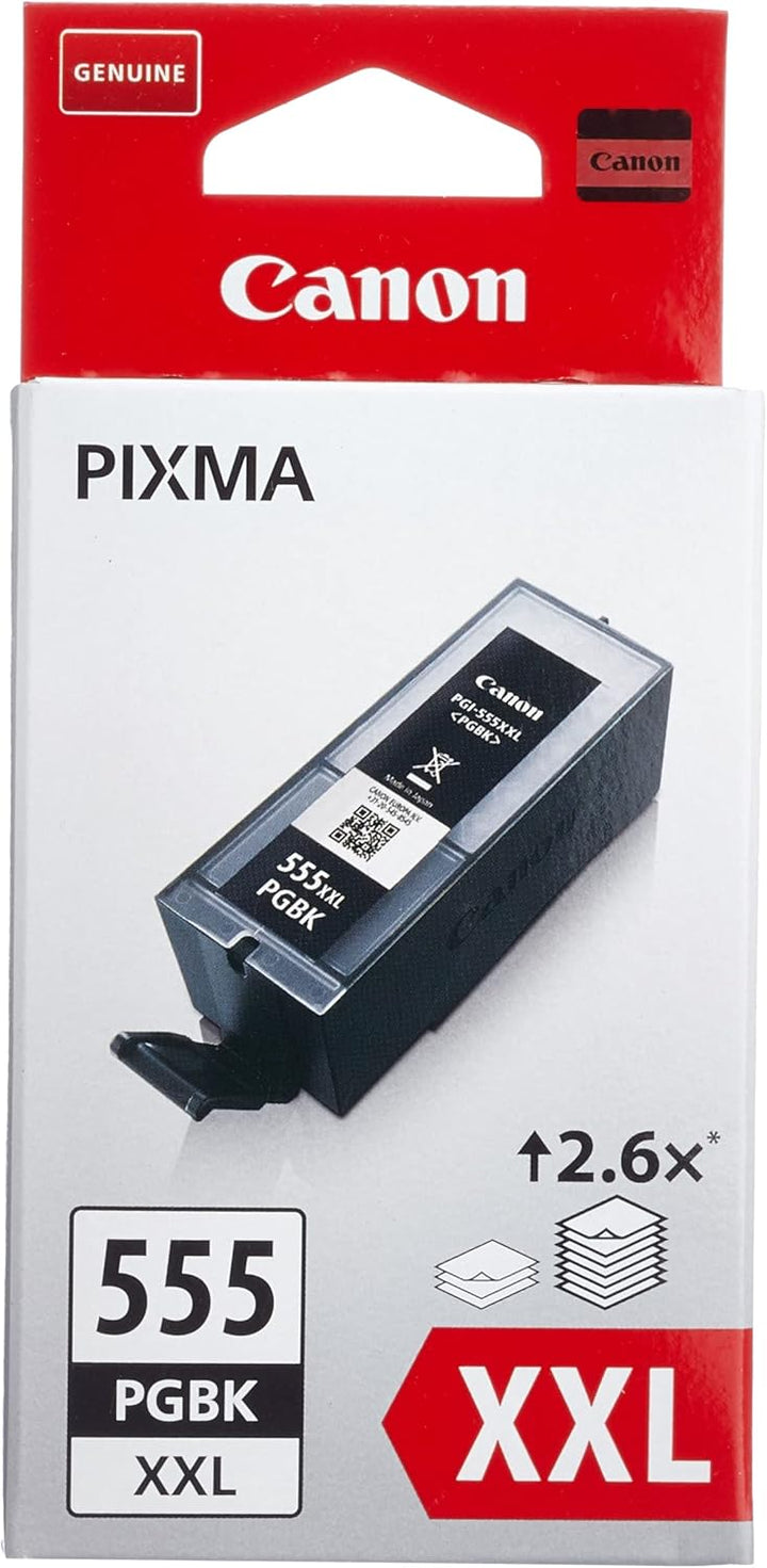 Canon PGI-555 PGBK XXL Druckertinte - Pigment Schwarz hohe Reichweite 37 ml für PIXMA Tintenstrahldr