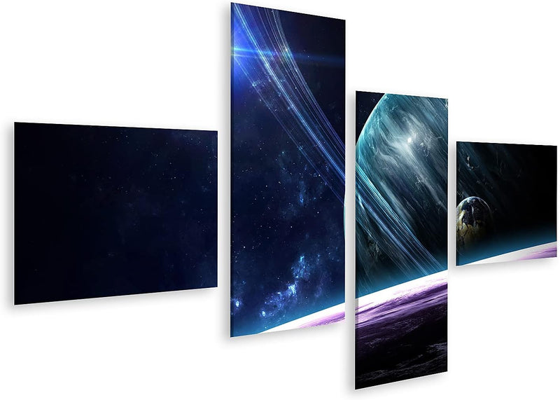 Bild auf Leinwand Universum Planeten Sternen Und Galaxien Im Weltall Wandbild Poster Kunstdruck Bild