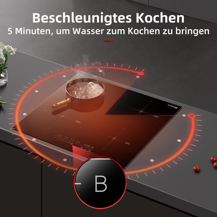 GASLAND Chef IH60BF-DE Einbau Induktionskochfeld 60 cm 4 Kochzonen, Autarkes Kochfeld 4 Platten mit