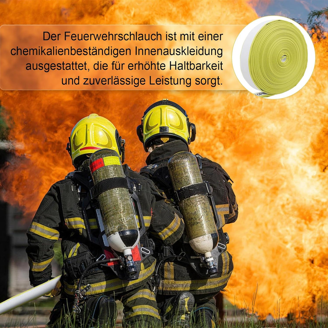 ZYfire Feuerwehrschlauch 52mm x 40m | 2 Zoll Feuerschlauch mit C-Storz Kupplung | flexibler Wassersc