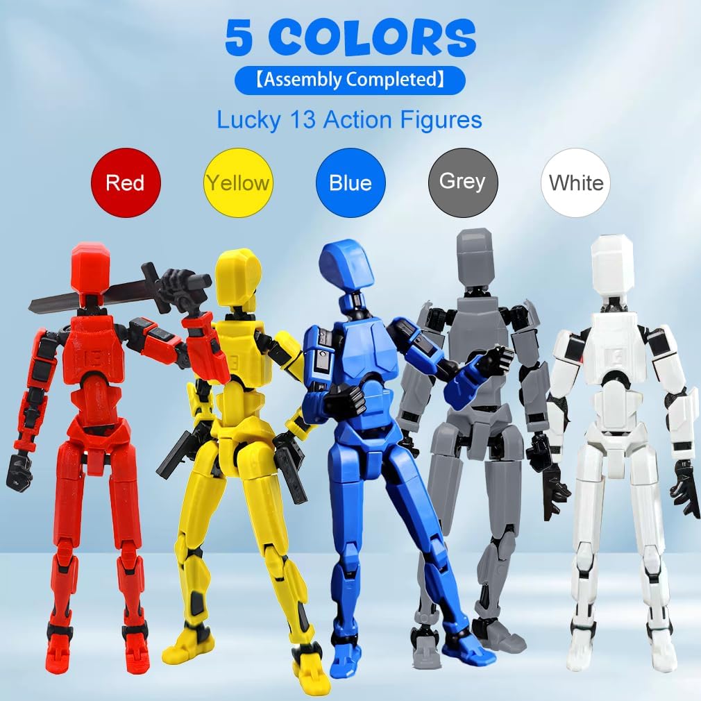 5 Stück T13 Action Figures, Montage Abgeschlossen T 13 Action Figuren, T13 Actionfiguren Titan T13 F