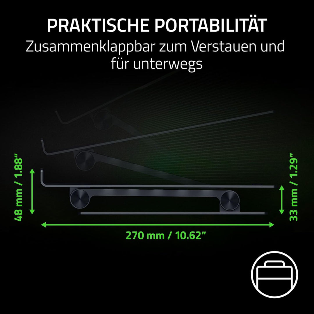 Razer Adjustable Laptop Stand - Ergonomischer höhenverstellbarer Laptop-Ständer für Laptops bis zu 1