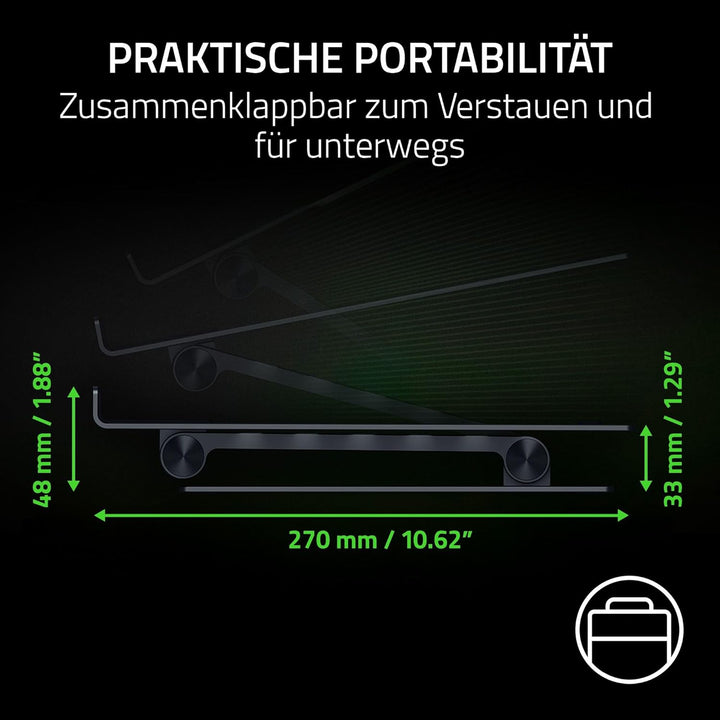 Razer Adjustable Laptop Stand - Ergonomischer höhenverstellbarer Laptop-Ständer für Laptops bis zu 1