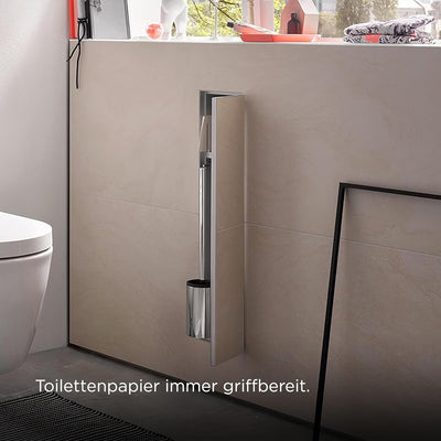 Emco ASIS Plus Unterputz-Schrankmodul für die Klobürstengarnitur, Badezimmerschrank mit Toilettenpap
