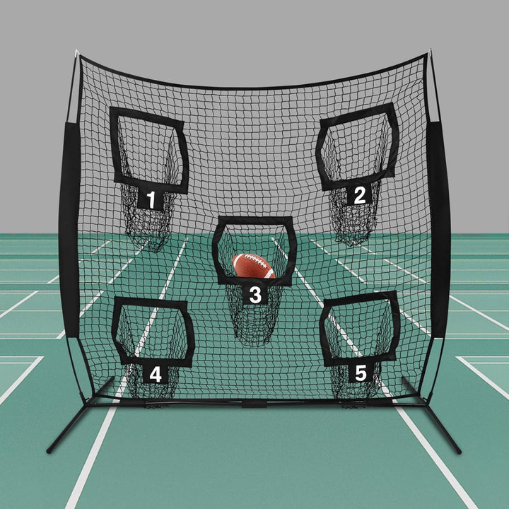 Rugby Wurfnetz, Rugby Wurfnetz mit 5 Zieltaschen, Fussballtrainer-Wurfnetz, Trainings-Wurfziel-Übung