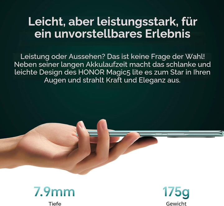 HONOR Magic 5 Lite 5G 256GB/8GB RAM Dual-SIM Emerald-Green Grün Magic5 Lite 5G 8+256, Grün Magic5 Li