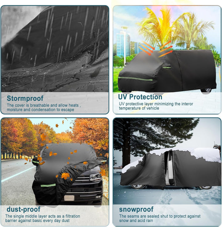 Vollgarage für VW T5 T6, Verbessert 300D Baumwollfutter, Gewicht 5KG, Wasserdicht, Autoabdeckung Ers