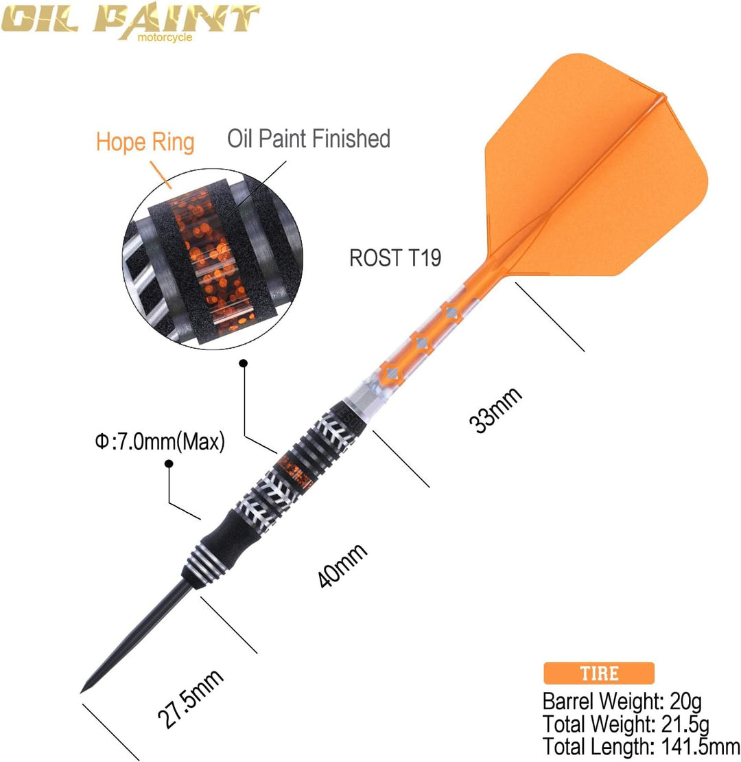 CUESOUL Motorcycle Steel Tip 90% Tungsten Dart Set mit Öllackierung und vereinheitlichendem ROST T19