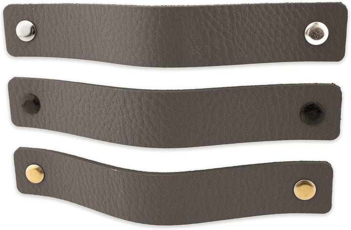 Brute Strength - Ledergriffe für Möbel - Dunkelgrau - 6 Stück - 16,5 x 2,5 cm - Schrankgriff, Türgri