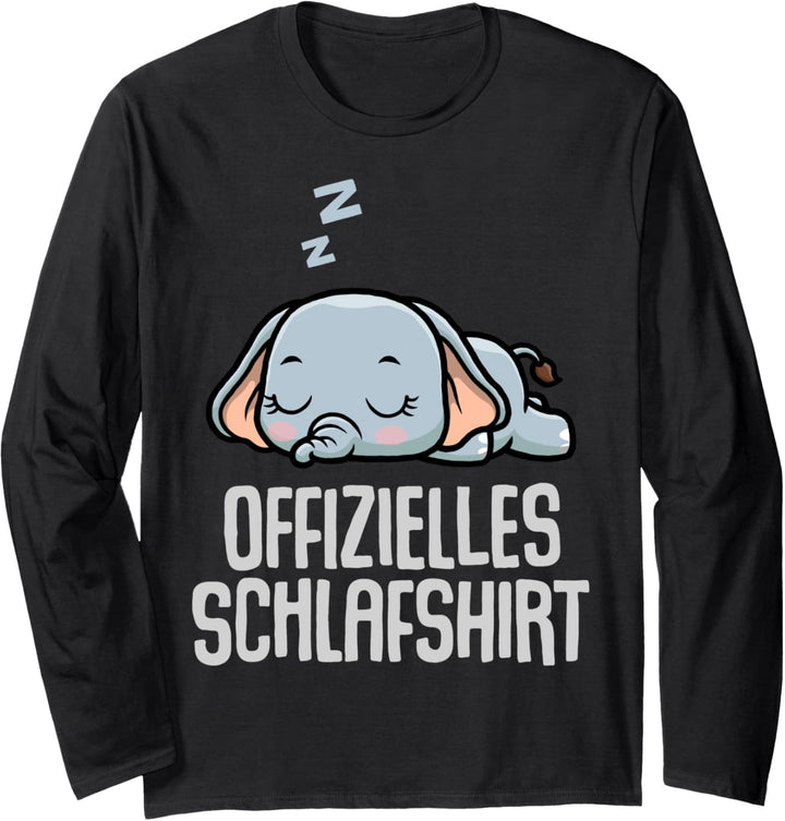 Offizielles Schlafshirt Pyjama Nachthemd Elefant Geschenk Langarmshirt