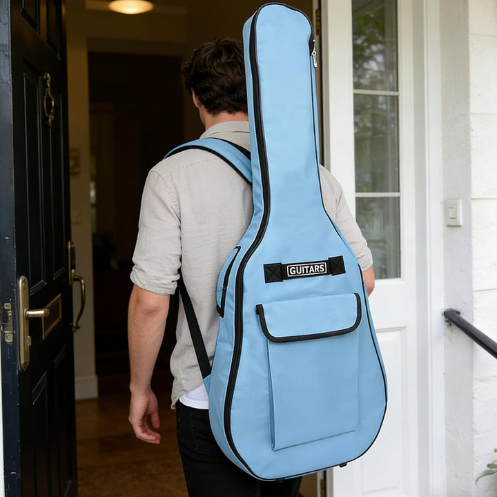 SUQ Wasserdichte Oxford Gitarrentasche, 40/41 Zoll Tasche Musikmuster Nylon Gigbag, E-Gitarrentasche