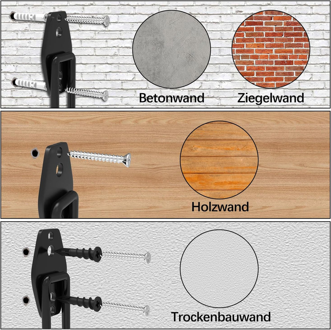 3-H 14 Stück Wandhaken Garage Haken Schwerlast Doppelhaken Multi Grösse Garage Storage Hooks für Lei