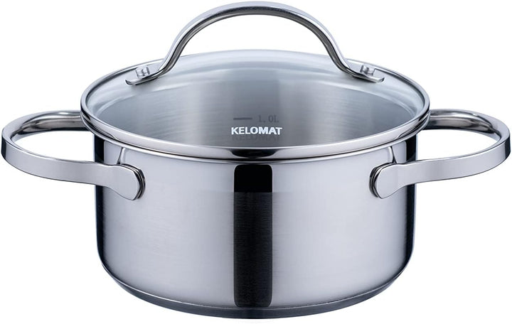 Kelomat, 1921-325, Kochtopfset Lugano, 8-teilig, 3 Fleischtöpfe, 1 Stielkasserolle, 1 Bratpfanne, 3