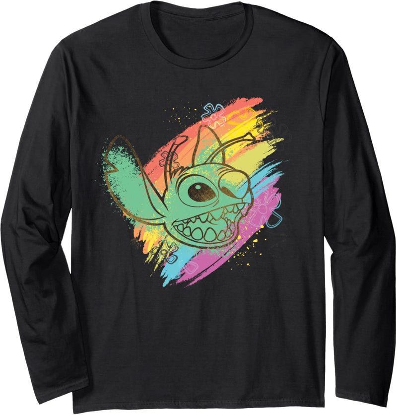 Disney Stitch Rainbow Brushstrokes Langarmshirt