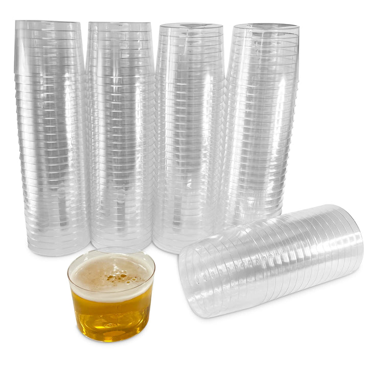 100 Einwegbecher aus Kunststoff, für Wein und Dessert, 220 ml, transparent, hart, Züritus, Snacks, i