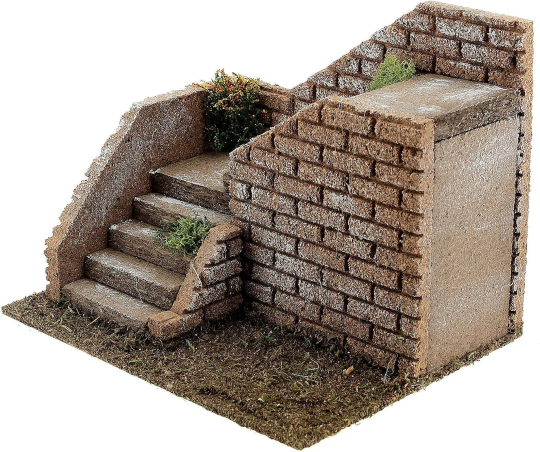Holyart Treppe eckig mit Backsteinen für Krippe, 20x15x15 cm