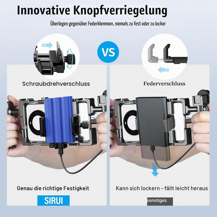 SIRUI Montagehalterung SSD Mount Bracket, Universeller SSD-Halter mit Kaltverschluss und USB-C-Kabel